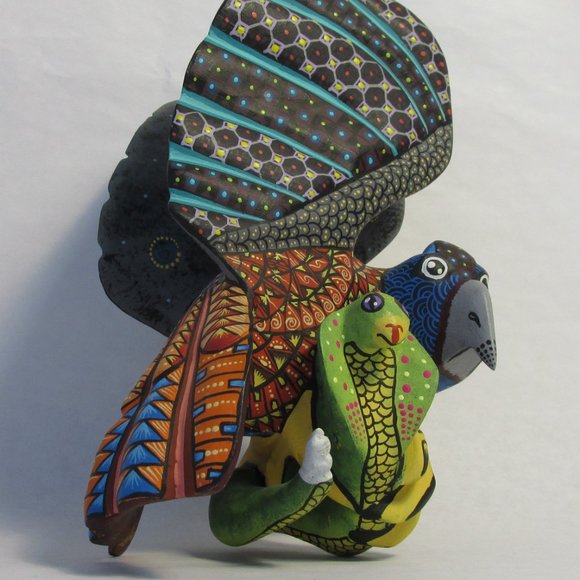 Eagle and Cobra Alebrije Hand Painted and Carved in Oaxaca, Mexico - Picture 12 of 13